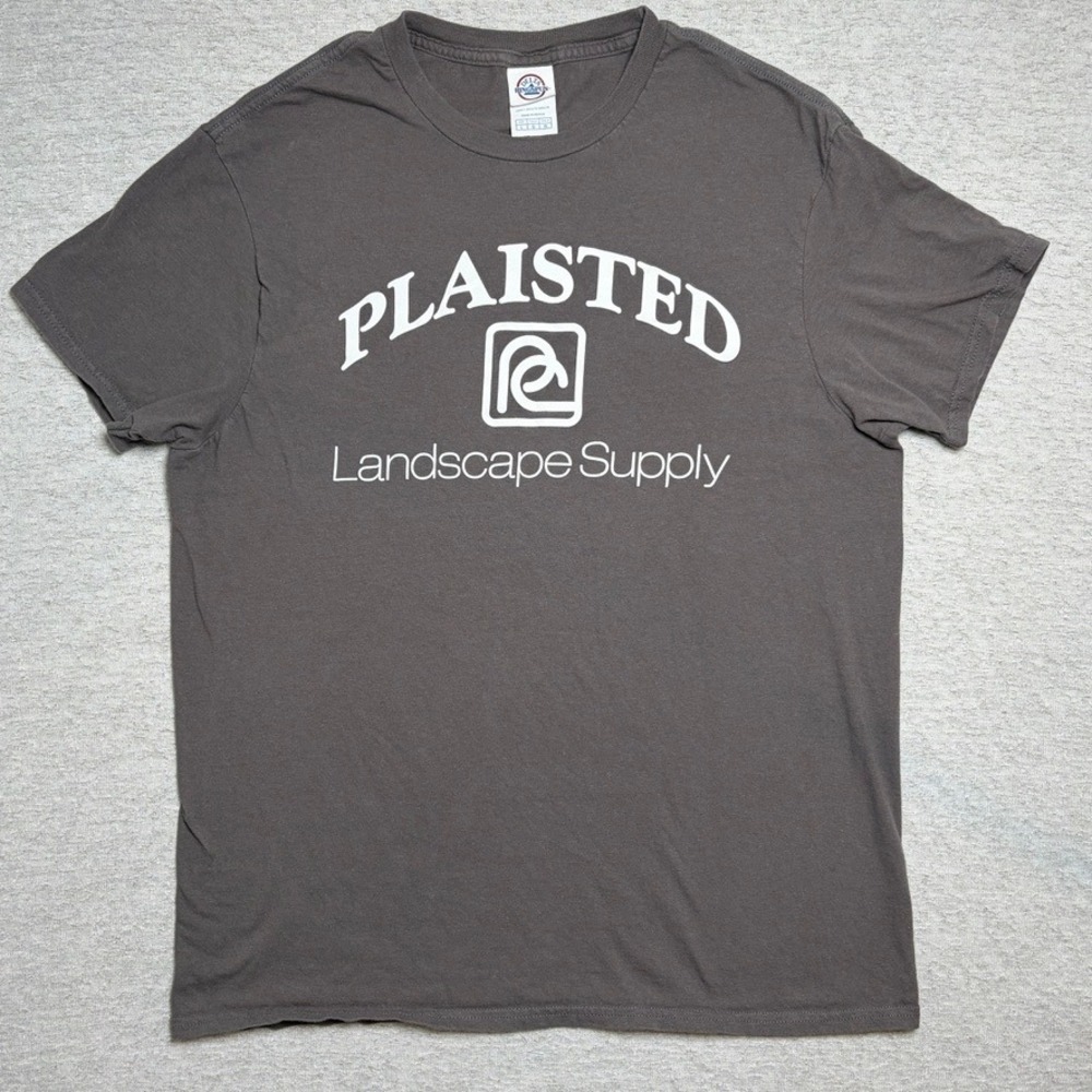 Delta Mens T-Shirt Large Gray Plaisted Landscape Supply‎ Graphic Cotton